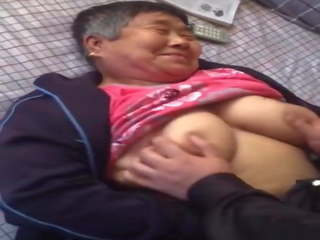 Playing with Asian Granny Tits, Free full-blown HD dirty clip vid a6