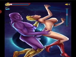 Captain marvel being fucked by thanos.